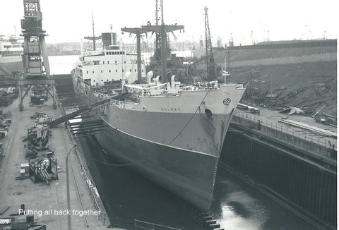 Galway in North Shields dry dock