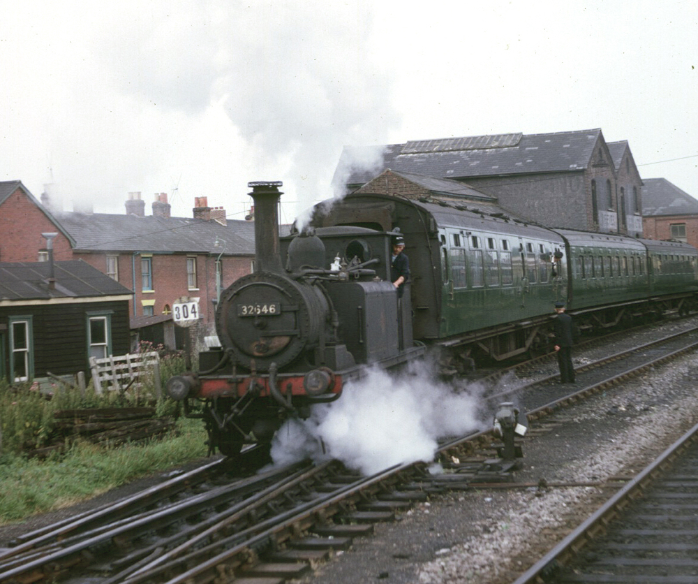Terrier 32646 at Havant with the Hayling Billy stock 1963