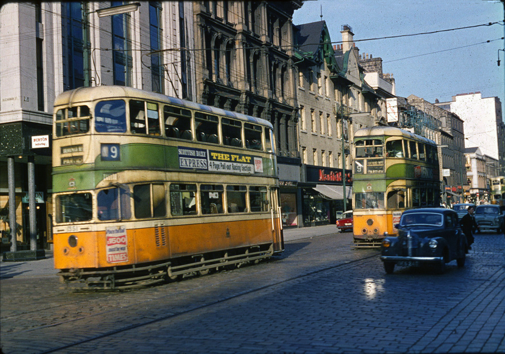 Glasgow trams soon before withdrawal.