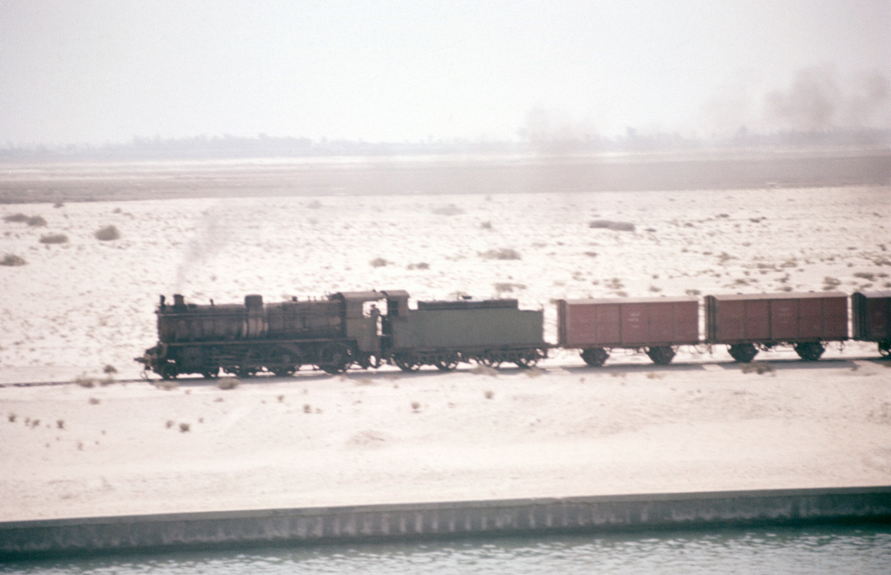 Egyptian 4-6-0 beside the Suez Canal 1962 (a grab it shot!)